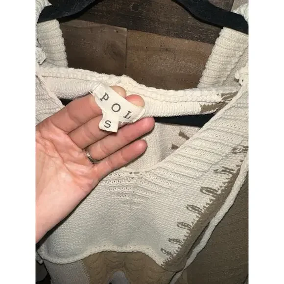 POL Patchwork Knit Oversized Hoodie Sweater Size S - Picture 3 of 3